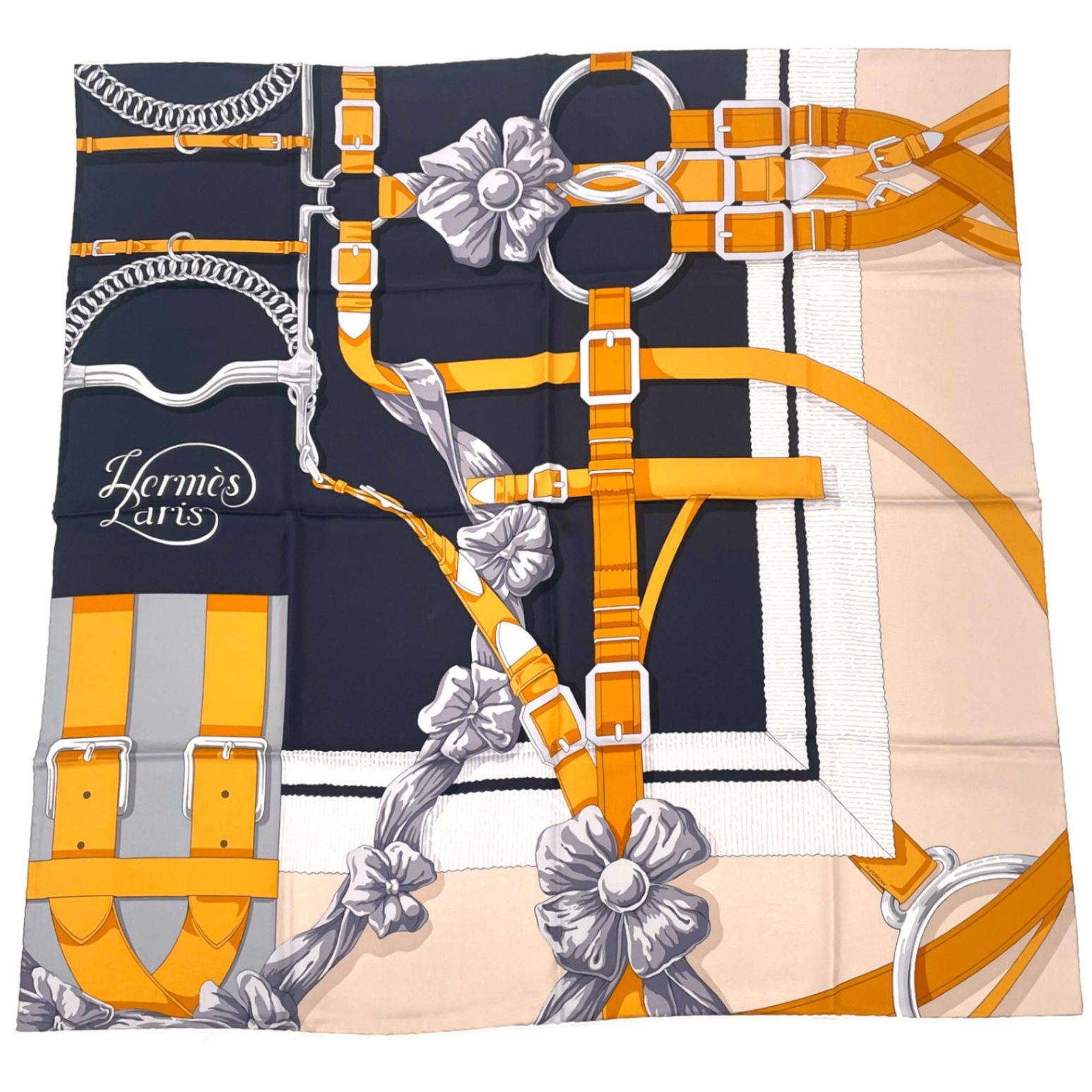 レア 新品同様 HERMES エルメス スカーフ カレ90 シルク グラン