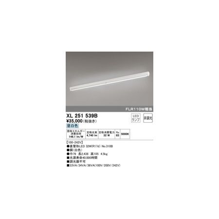 【新品・7営業日以内発送】オーデリック ODELIC XL251539B ランプ別梱【沖縄離島販売不可】