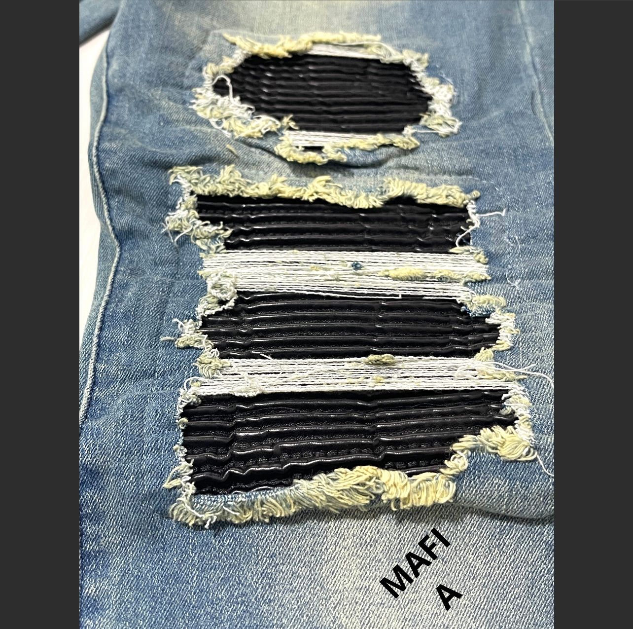 UK US drip outfit クラッシュ デニム ダメージパンツ ストリート系 