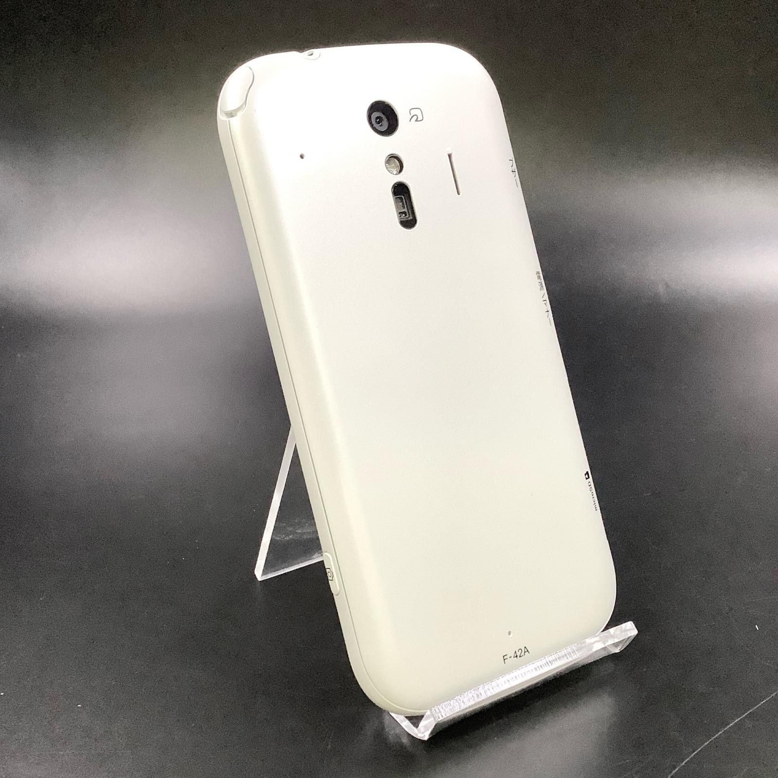 美品 富士通 らくらくスマートフォン F-42A 富士通 F-42A らくらくスマートフォン ピンク SIMフリー ドコモ