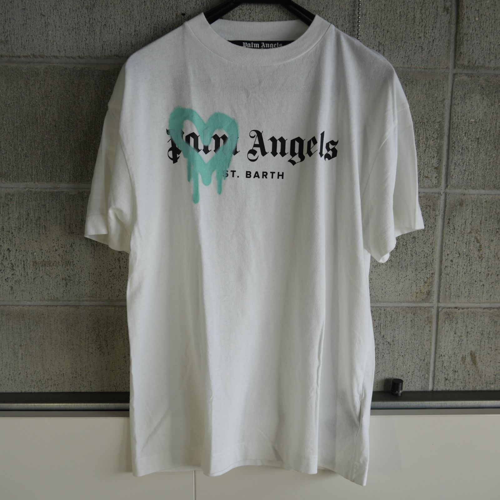 SJi] Palm Angels Tシャツ St.BARTH Moritz Heart Sprayed Logo 