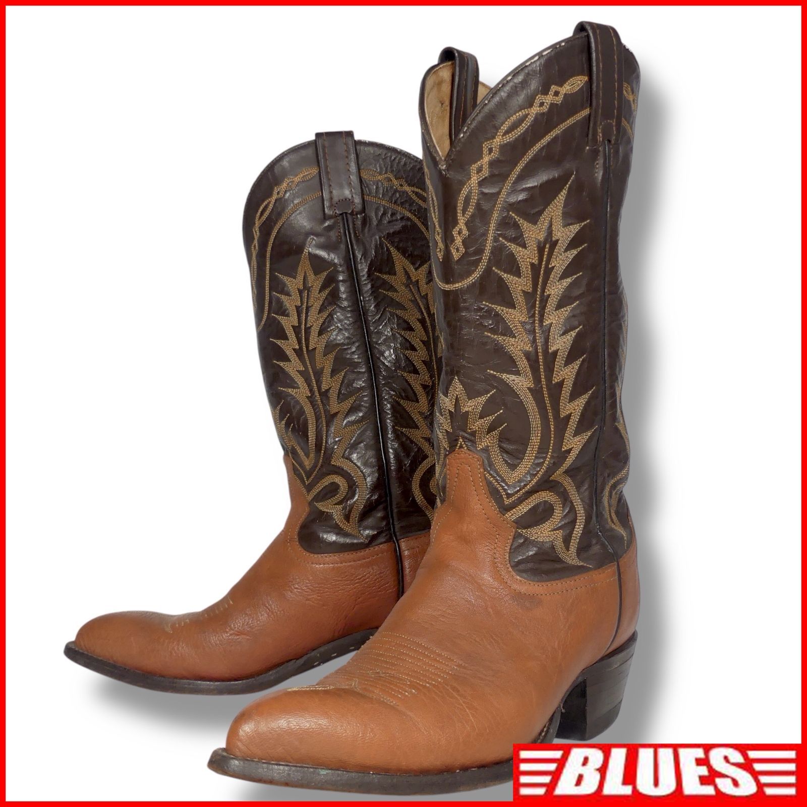 アメリカ製 ウエスタンブーツ Tony Lama 26 トニーラマ 茶 8D ロング 