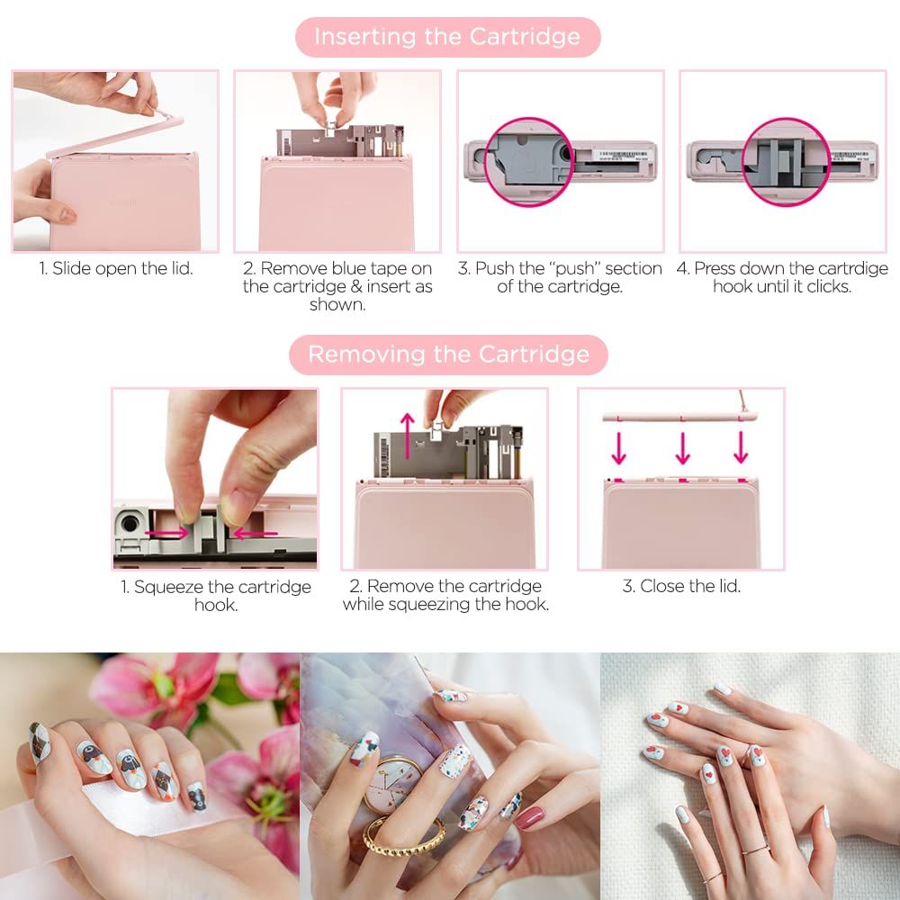 ♥Nailpop カートリッジ 一式セット プリンター本体 19枚分 韓国語版 Nail POP カートリッジリフィル、シート10枚（ネイルチップ 80個