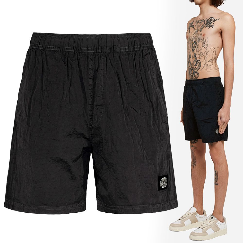 STONE ISLAND ストーンアイランド 1015B0943 A0029 ブラック 海パン 水着 スイムウェア パンツ 