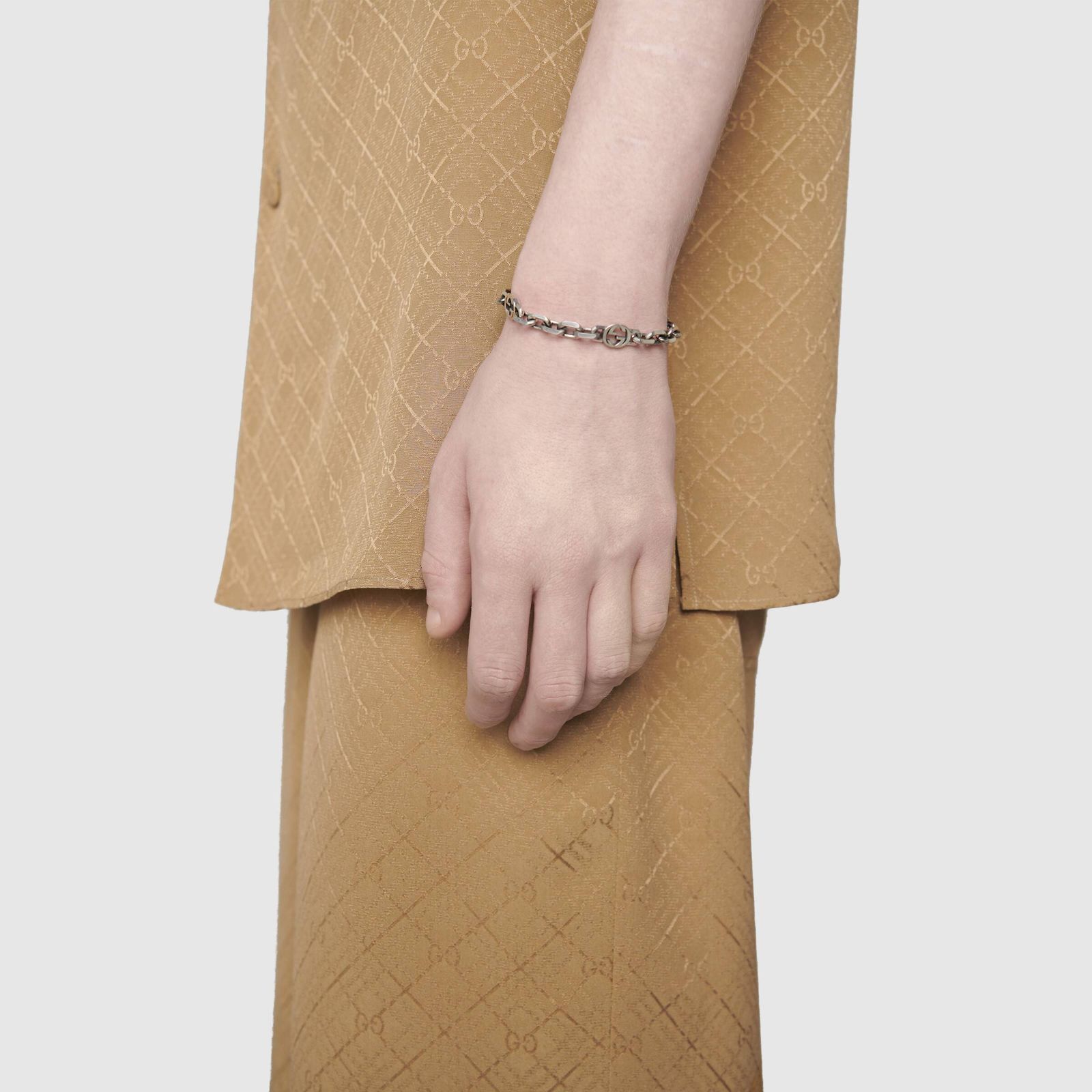グッチ GUCCI インターロッキングG シルバー ブレスレット21号 ‎620798