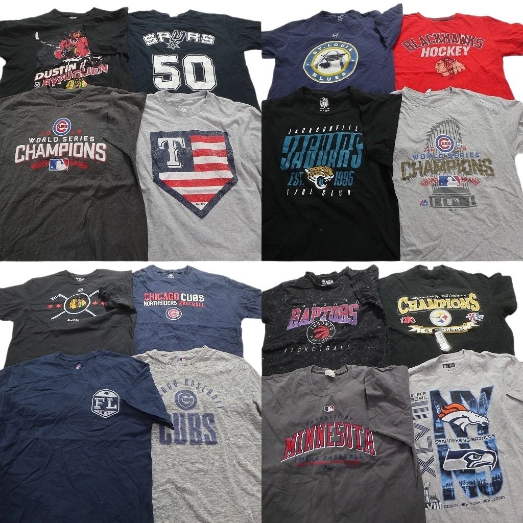 古着卸 まとめ売り プロチーム 半袖Tシャツ 16枚セット (メンズ L ) スパーズ カブス ブロンコス シーホークス 中古 古着 MY7755