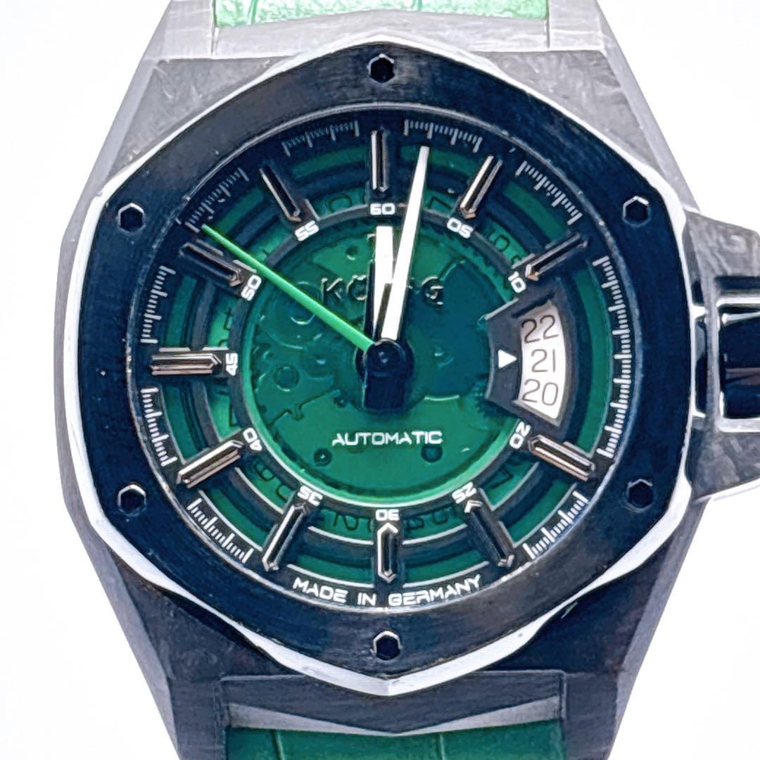 379 KONIG ケーニグ K74CB003 デイト 裏スケ 自動巻き 腕時計