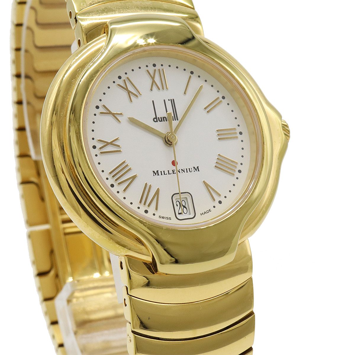 【電池交換済み】dunhill ダンヒル ミレニアム クォーツ 腕時計 中古dunhill ダンヒル 12角形 クォーツ ゴールド レディス 腕時計