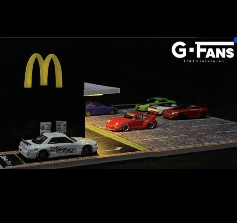 マクドナルド ドライブスルー 1/64駐車場LED照明付きジオラマ