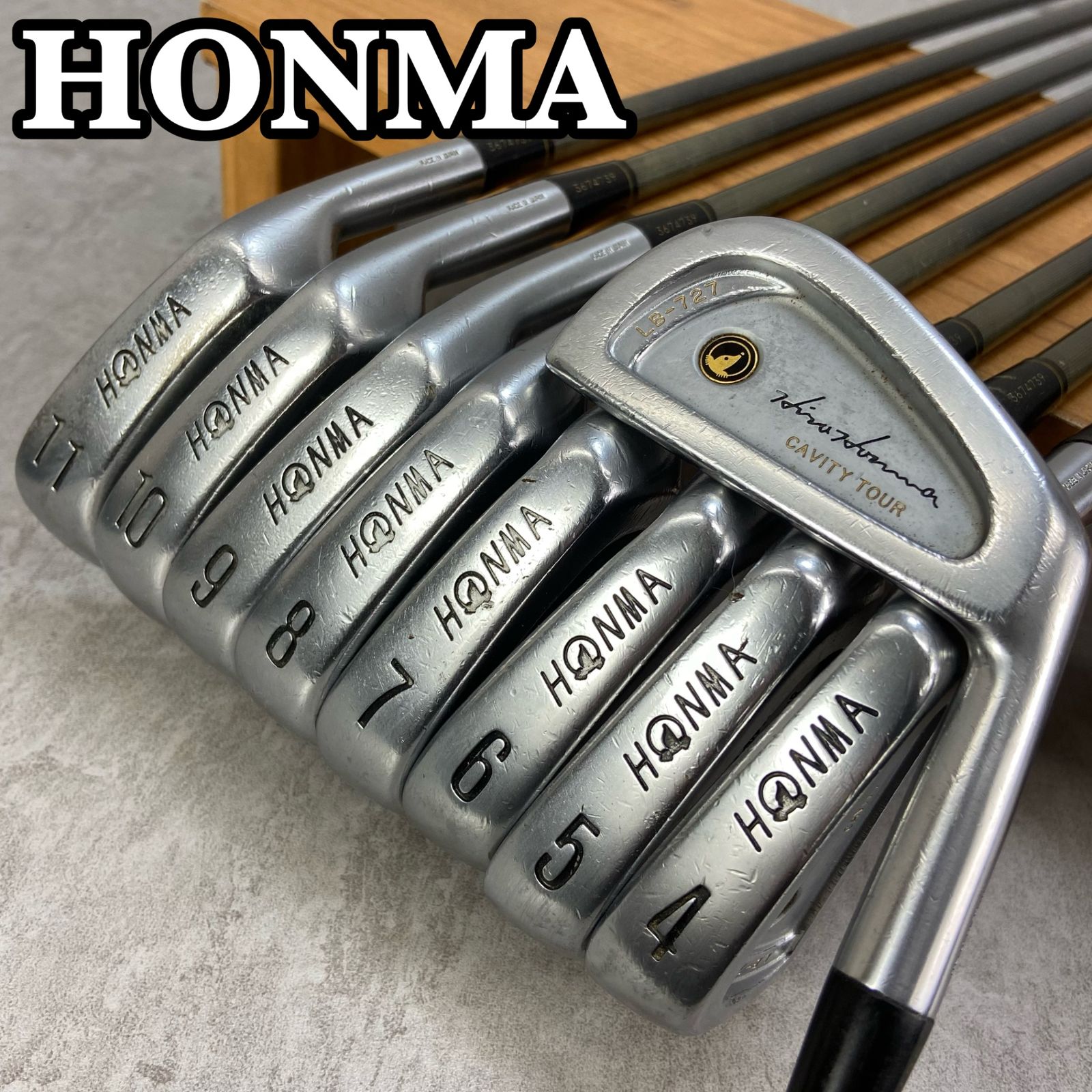 希少星4　ホンマ　GP　メンズゴルフアイアン7本セット　右　R-1　4S　金鍍金 HONMA ホンマ LB-727 3STAR 星 スター 黒七宝 メンズゴルフ