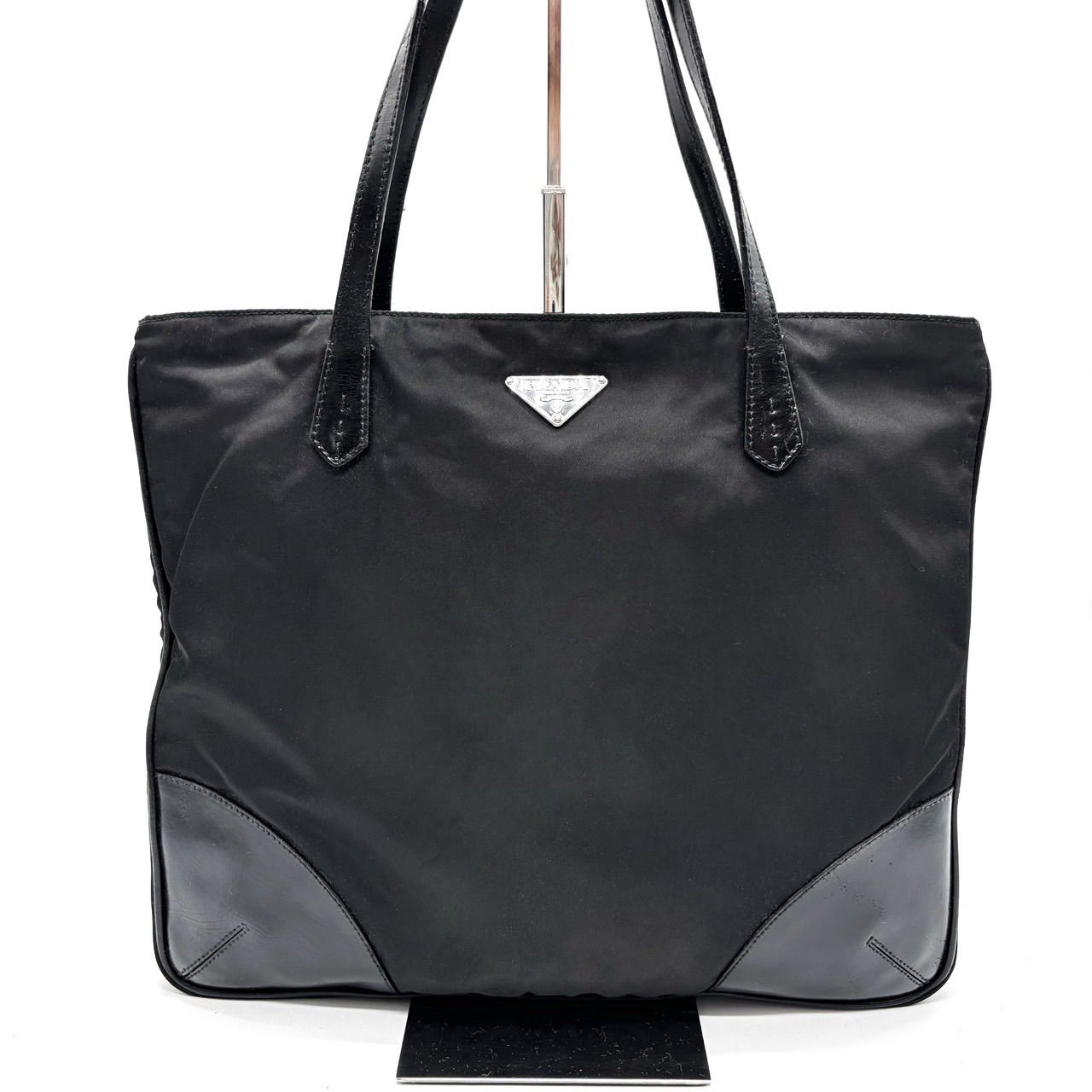 ✨良品✨ PRADA プラダ トート バッグ ハンドバッグ 三角ロゴ
