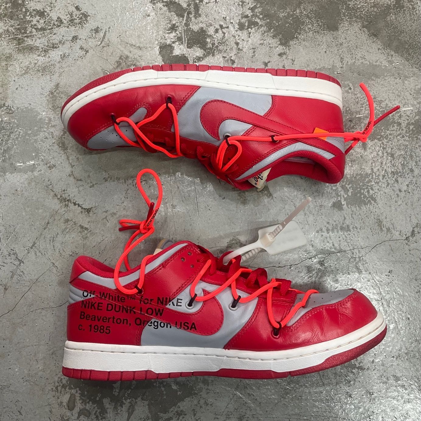 国内正規 Off-White Nike Dunk Low University Red/Wolf Grey CT0856 