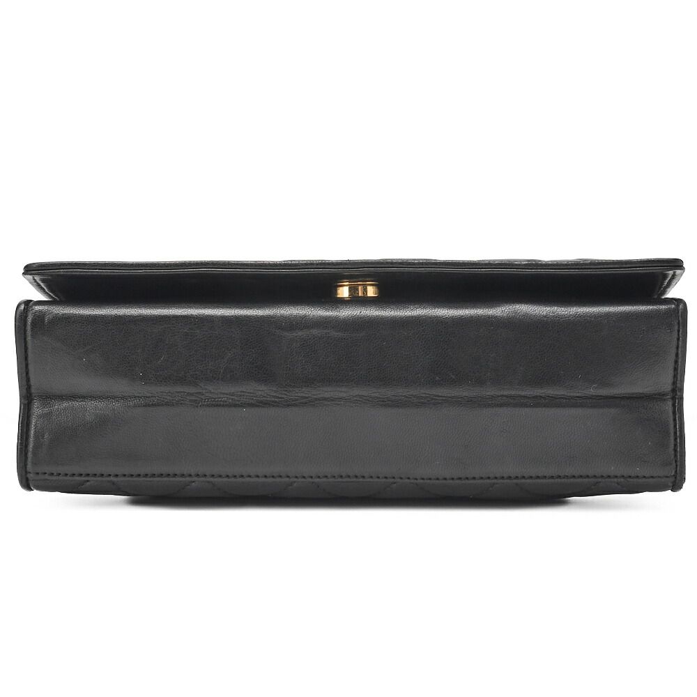 CHANEL シャネル チェーンショルダー バッグラムスキン 黒 ココマーク フルフラップ プッシュロック ゴールド金具 レディース DECORATOM_COM_BR