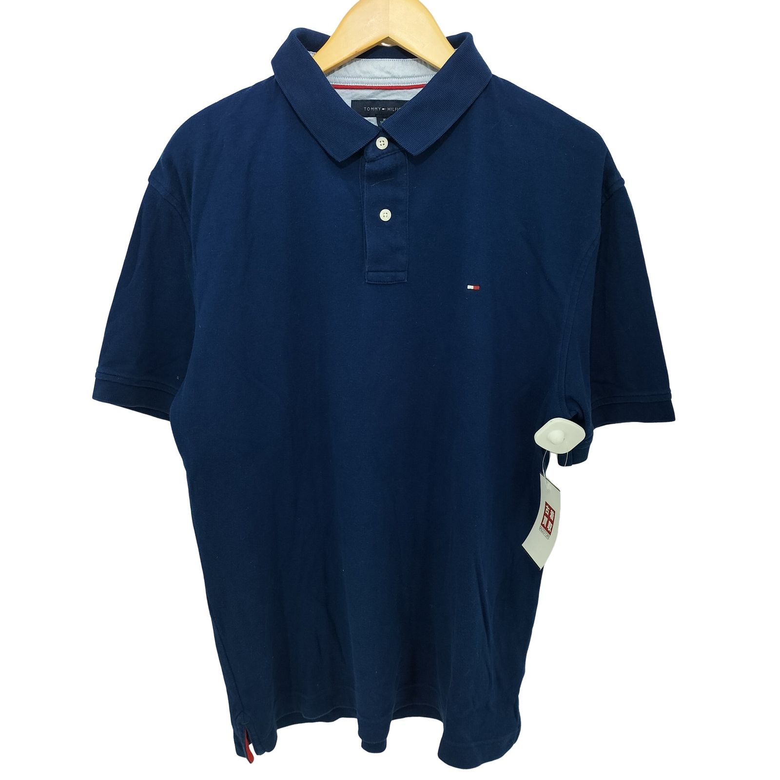 トミーヒルフィガー TOMMY HILFIGER CUSTOM FIT フロントロゴ刺繍半袖ポロシャツ メンズ  XL