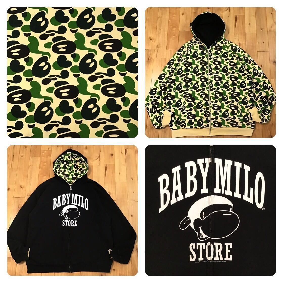 A BATHING APEマイロ リバーシブル パーカー M A BATHING APE