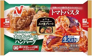 冷凍 ニチレイ 三ツ星プレート オニオンソースハンバーグ＆トマトパスタ 300g×12個