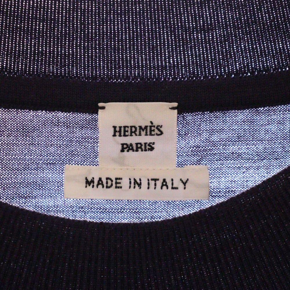 HERMES エルメス En Desordre Finesse ツイルレーヌ クルーネックセーター ニット パープル レディース H4H2826DL HERMES (エルメス) En Desordre Finesse ツイルレーヌ クルー