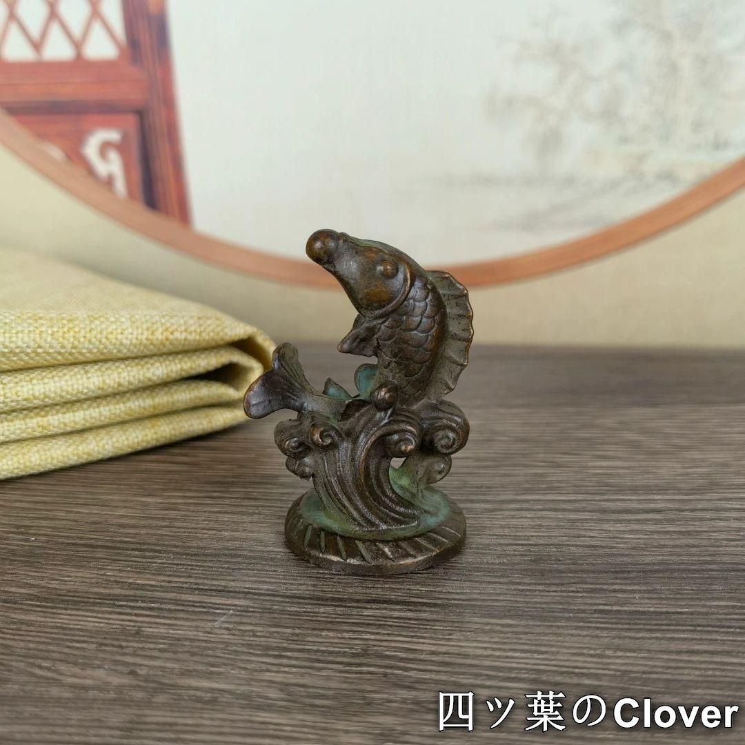 銅器 水上魚 開運 風水 招財 茶台 茶寵 書卓装飾品 工芸品 置物 - メルカリ