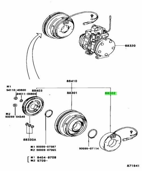 トヨタ 純正 カリーナ コロナ カルディナ マグネットクラッチ ステータ STATOR MAGNET CLUTCH 88411-2A030 TOYOTA LEXUS Genuine