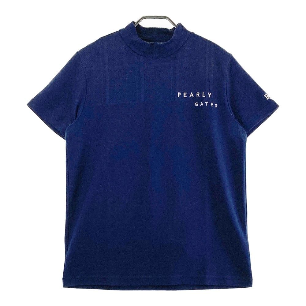 サイズ 6 PEARLY GATES パーリーゲイツ 2025年モデル ハイネック 半袖Tシャツ ネイビー系 240101430855 ゴルフウェア メンズ ストスト