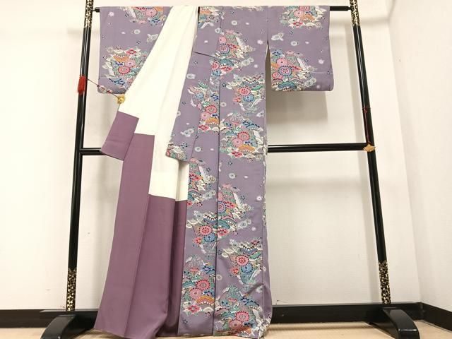 平和屋着物○上質な小紋 紅型 草花文 正絹 逸品 AABB3648ph - メルカリ