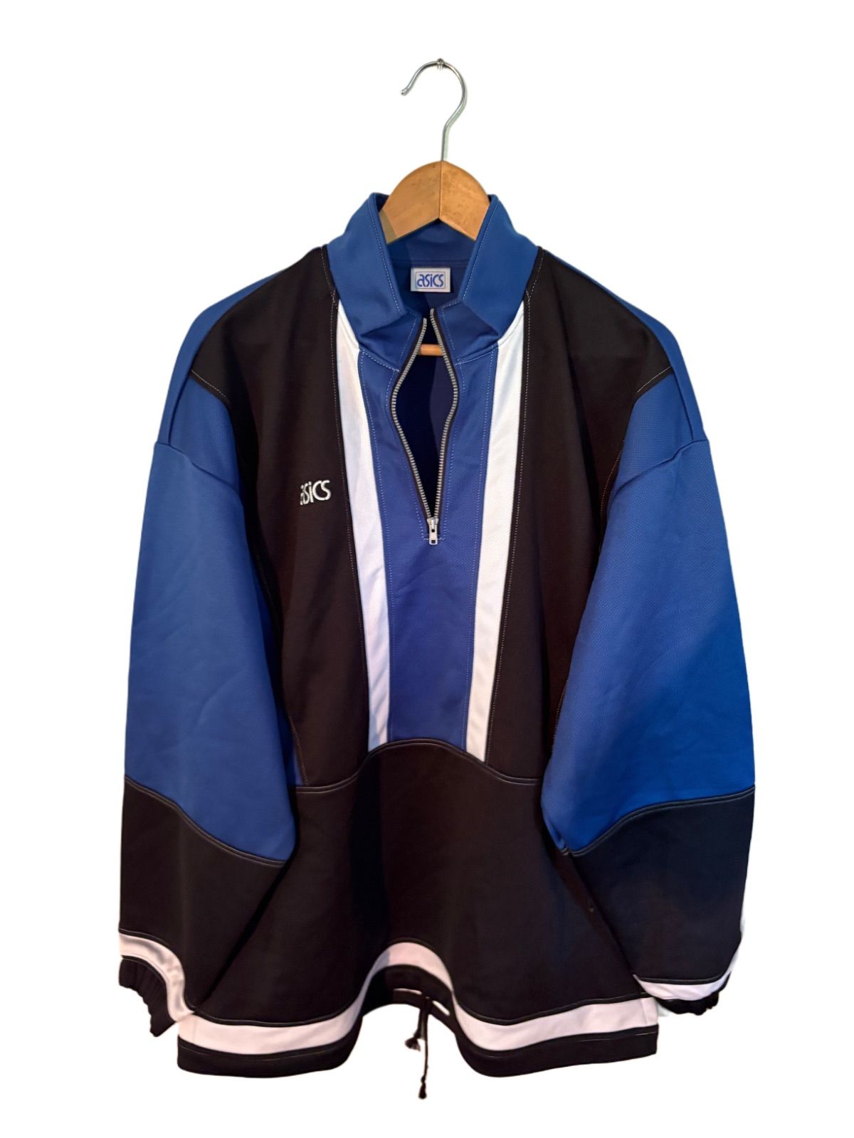 90’s VINTAGE デットストックASICS ハーフジップデザイントラックジャケット プルオーバー XO