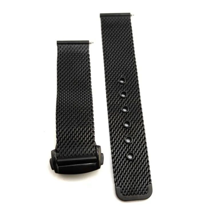 20mm メッシュ ブレスレット ブラック クイックバネ棒 社外品