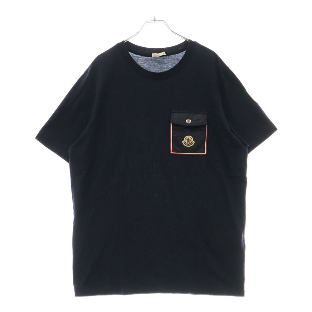 MONCLER モンクレール Tシャツ 黒 半袖 ロゴワッペン コットン L