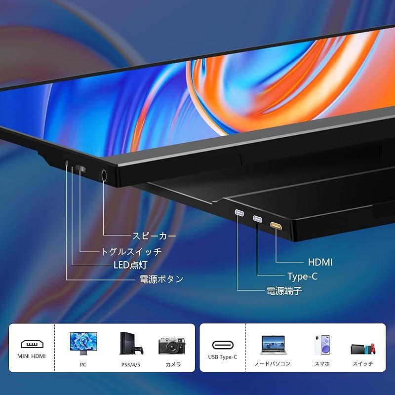 Alichome モバイルモニター 15.6インチ 1920×1080 FHD 在庫限り