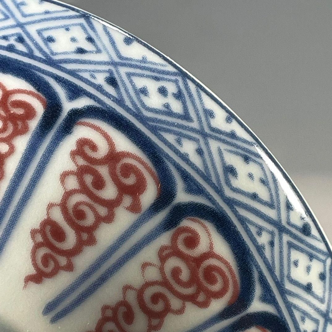 中国古美術✦大明宣徳紋 霽藍紅釉浮彫り花卉紋盤セット✦置物・文房具・陶芸・観賞皿 藍花釉里紅博古花紋碗 景徳鎮 陶磁器 装飾品 現代工芸品 美術品