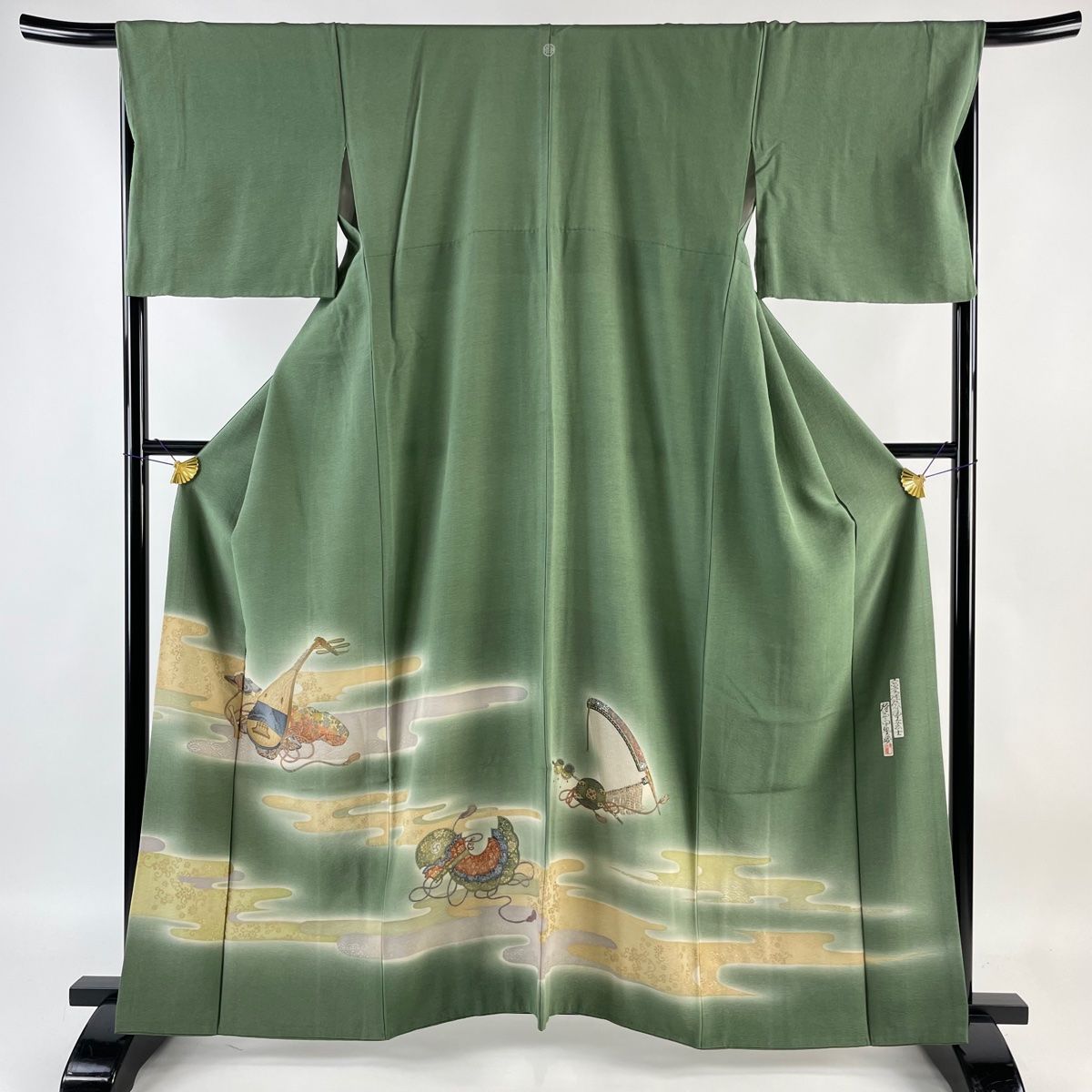 色留袖 身丈162cm 裄丈68cm L 袷 樽本伊勢蔵 落款 琵琶 霞 金彩 ぼかし  