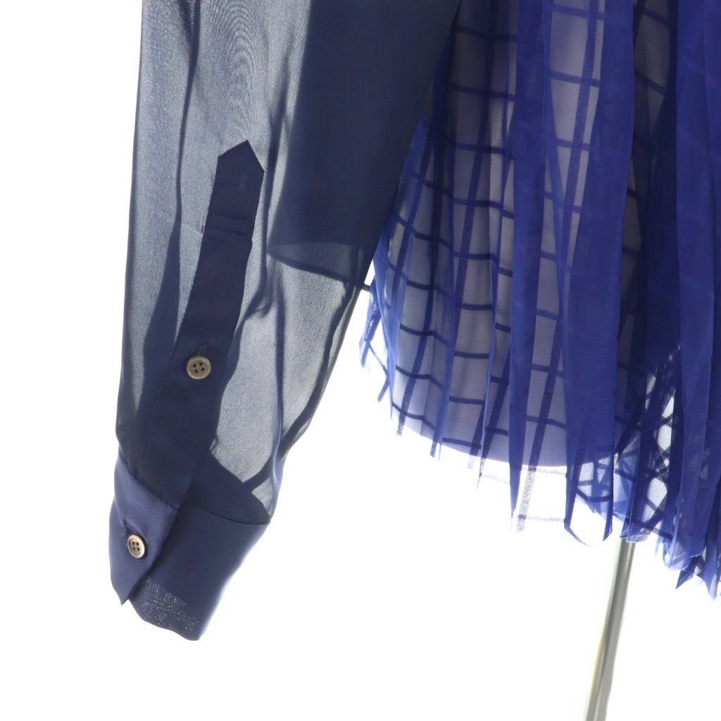 sacai サカイ 19AW ベルベットカラー シアープリーツブラウス サカイ sacai ベルベットカラー シアープリーツブラウス シャツ