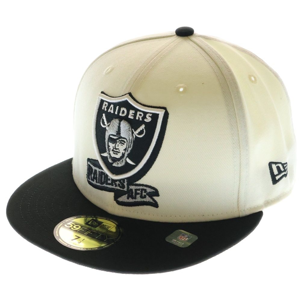 NEW ERA (ニューエラ) 59FIFTY Retro Collection ラスベガス・レイダース 6パネル ベースボールキャップ ホワイト