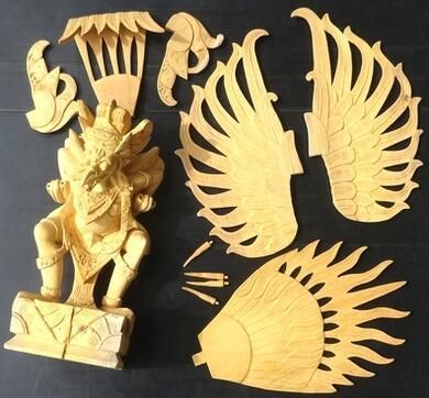 木製 ガルーダ　彫刻 約30cm asiantique_080184
