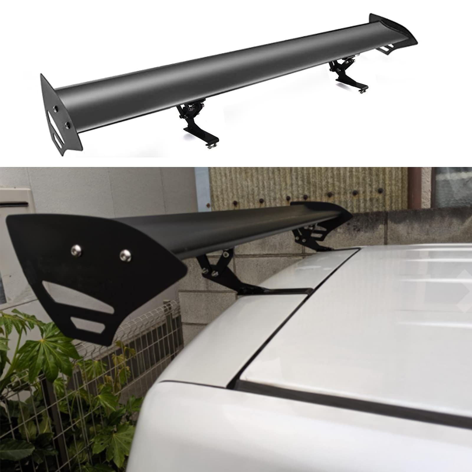 リアウイング 長さ112cm ハッチバック汎用 リアスポイラー GT ウイング スポイラー 穴開け不要 ルーフスポイラー アジャスタブ