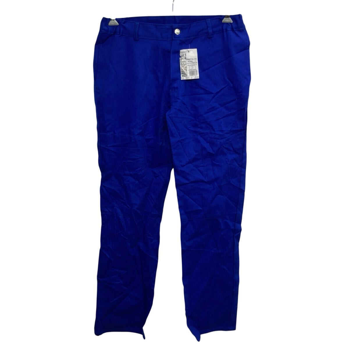 SOLVAY ワークパンツ 2 M～ ブルー ジップアップ タグ付き ワーク