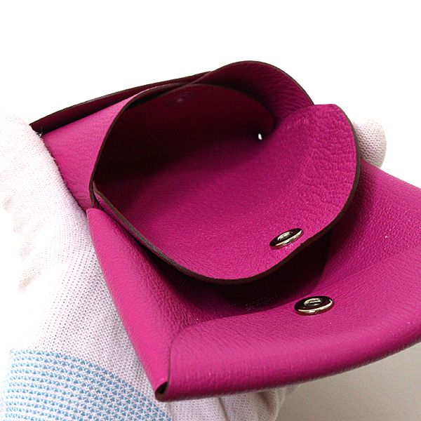 エルメス HERMES カルヴィ デュオ シェーブル ピンクパープル系 W刻印  