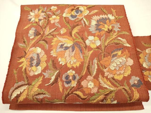 平和屋着物○八寸名古屋帯 紬地 すくい織 十二支 干支 正絹 逸品