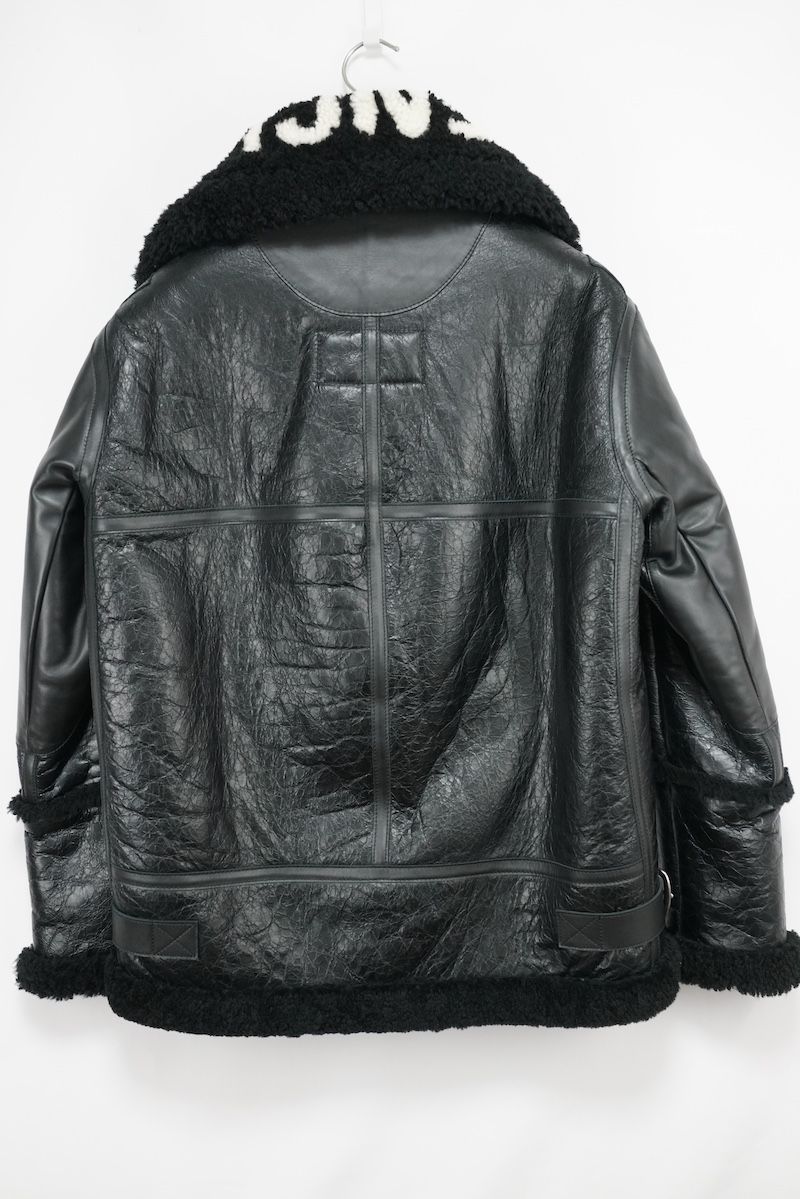 BALENCIAGA THE BOMBARDIER バレンシアガ ボンバルディア レザー ムートン ロゴ ボンバー ジャケット 518095  TSH11 ブラック サイズ38 新品未使用 - メルカリ