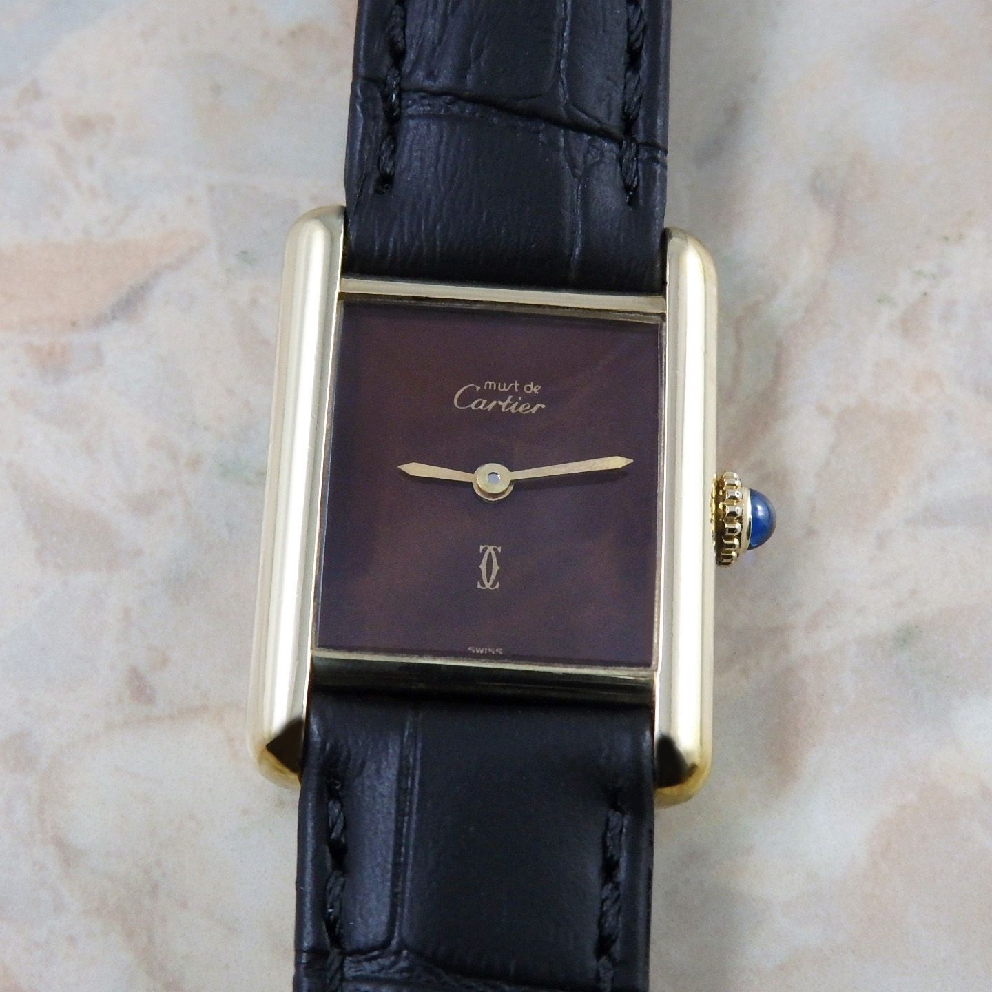 カルティエ マストタンク SM 手巻き式 希少 マホガニー