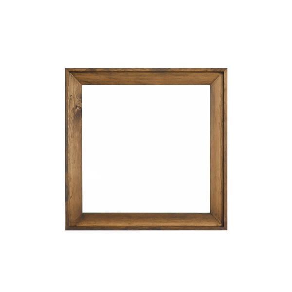 2025年新色! L型フレームウォールミラー 680×680mm アンティークブラウン 天然木 北欧風 日本製 鏡 姿見 感 ドレッサー 木製 壁掛け モダン 木枠 玄関 トイレ 洗面 NK-17