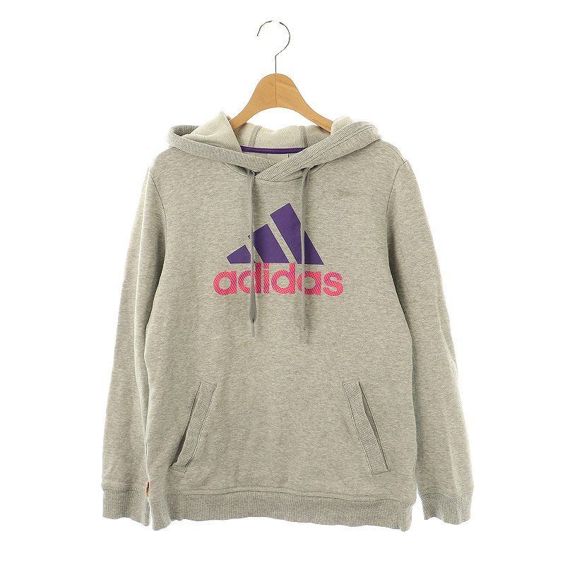 アディダス adidas パーカー プルオーバー 長袖 L グレー /HK