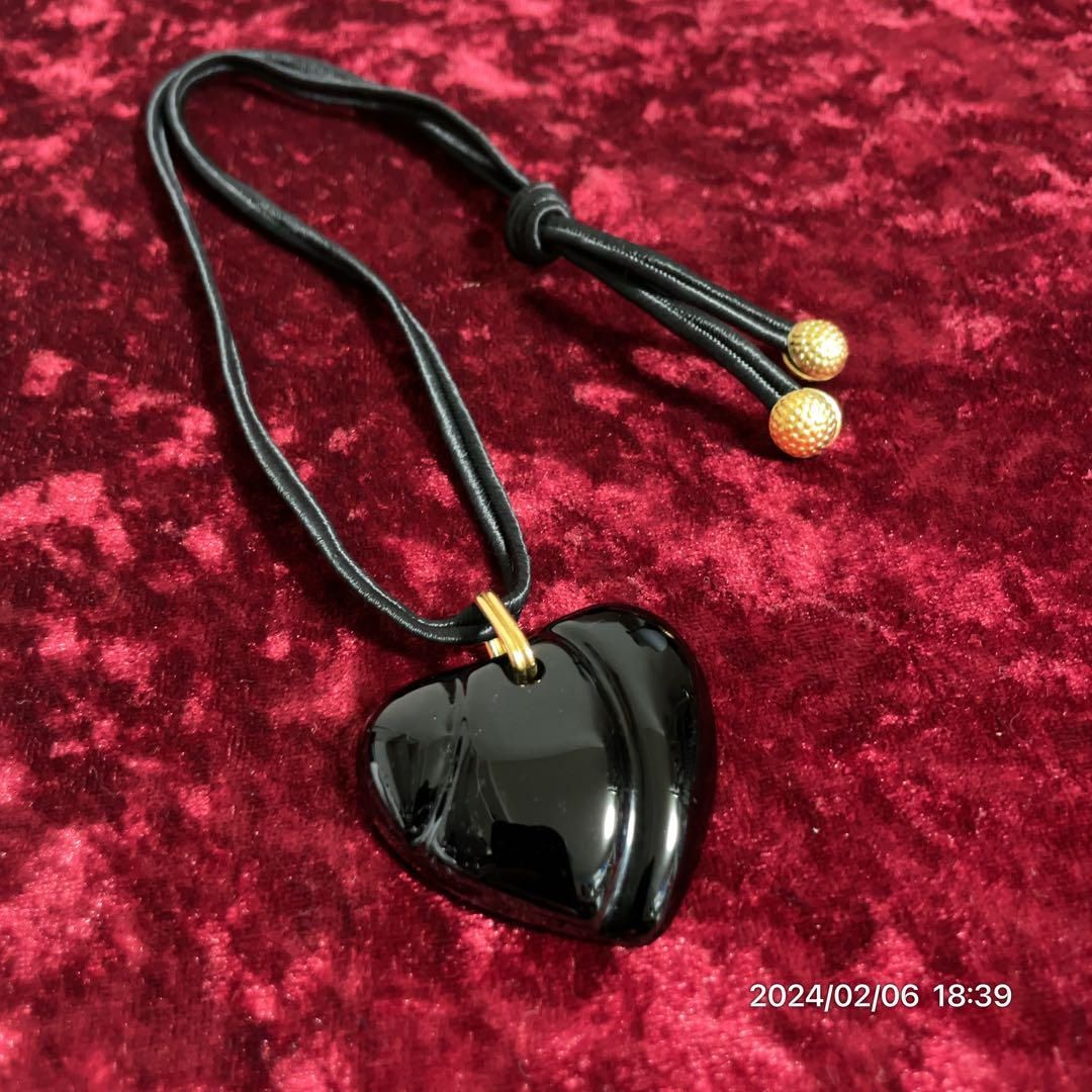 美品 Baccarat バカラクリスタル チョーカーハート ウェーブ 