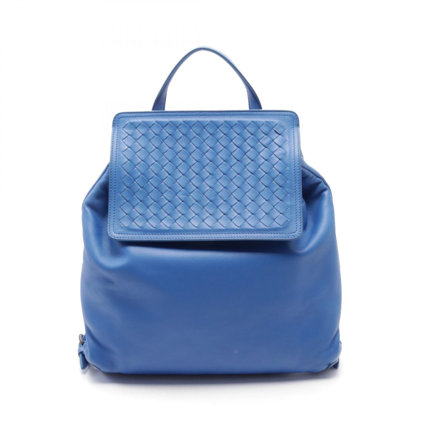 ボッテガヴェネタ BOTTEGA VENETA リュックサック バックパック イントレチャート 407093 ブルー レザー イントレチャート ディテール バックパック メンズ Used A