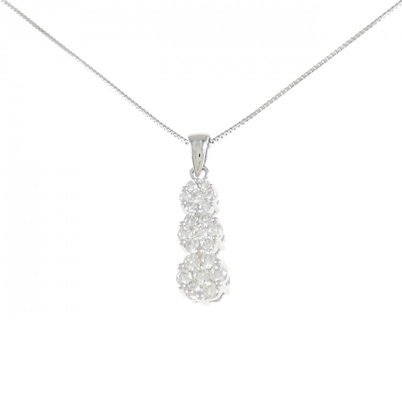 K18WG ダイヤモンド ネックレス 1.00CT