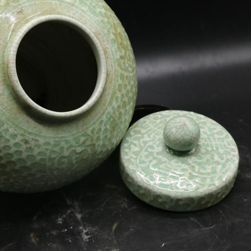 民窯開片影清茶筒 景徳鎮 陶磁器 装飾品 工芸品美術品 置物 民窯開片影清茶筒 景徳鎮 陶磁器 装飾品 工芸品美術