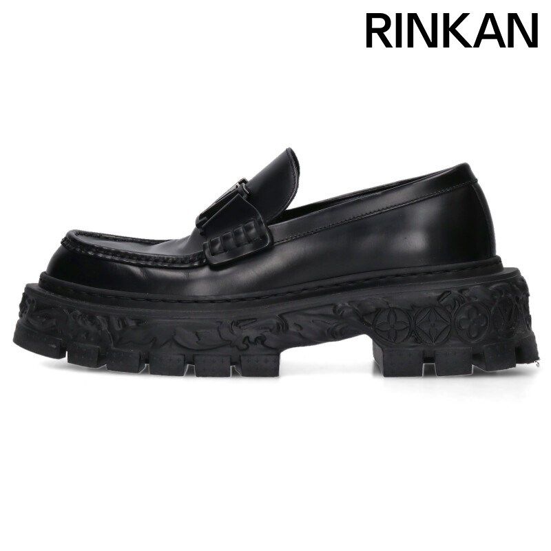 ルイヴィトン バロックライン ロゴレザー厚底シューズ メンズ 5.5