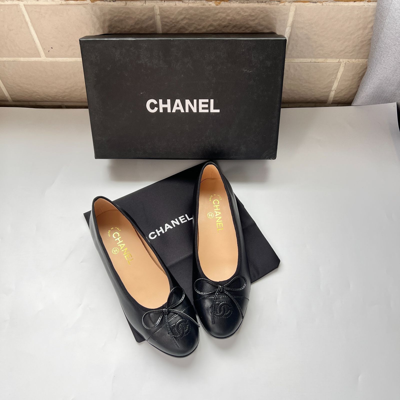 シャネル CHANEL バレエシューズ フラットシューズ 36 23cm ブラック 希少 ! - メルカリ