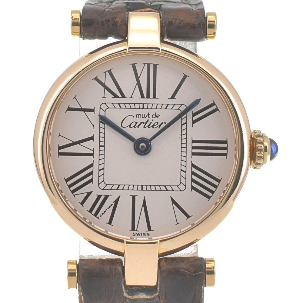 カルティエ CARTIER W1005354 ヴェルメイユ SV925 GP |レザー クォーツ レディース J 139805