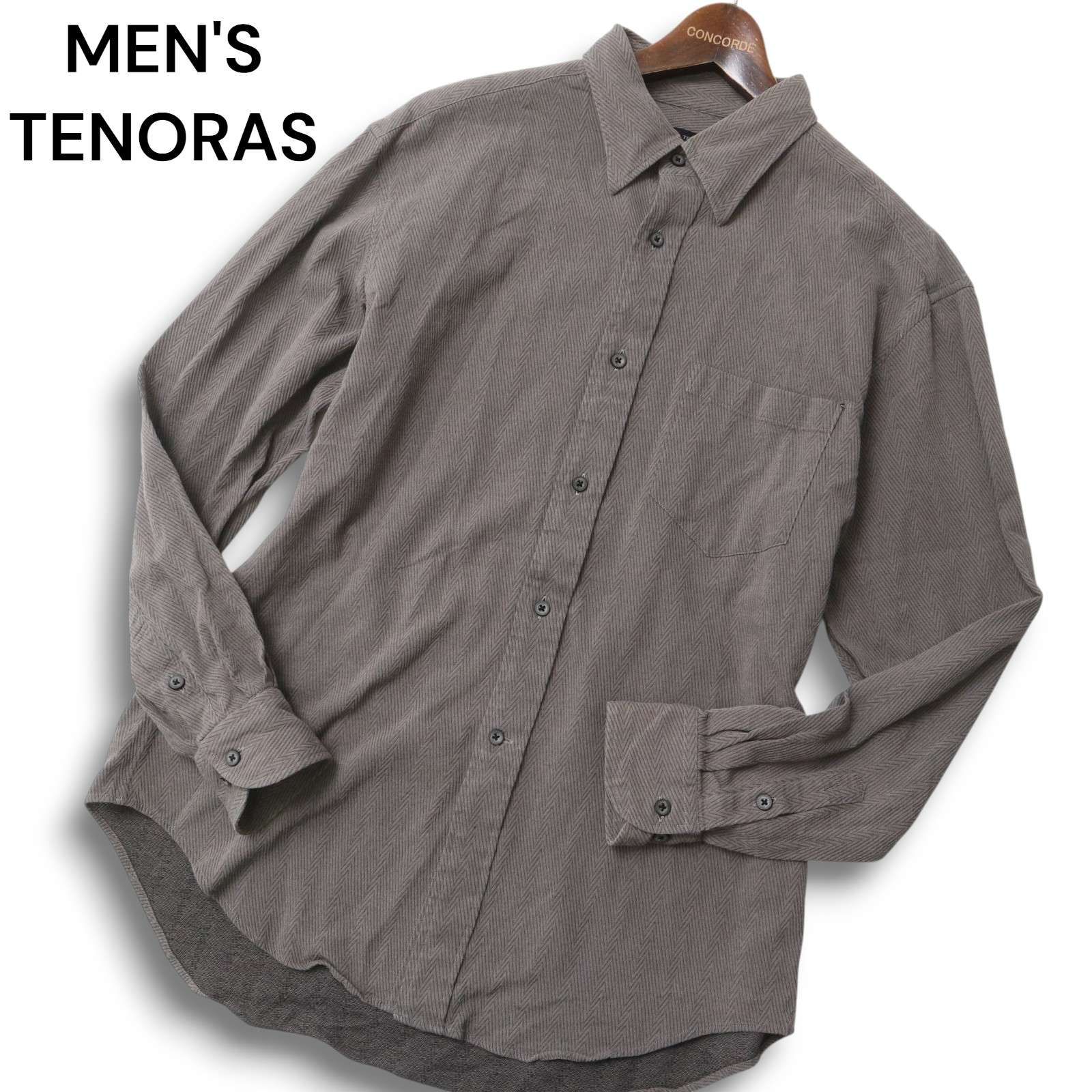 MEN'S TENORAS メンズティノラス 秋冬★ ハイネック ウール ニット セーター Sz.L位　メンズ 日本製 グレー　c510tb333 TENORAS メンズティノラス 秋冬☆ ヘリンボーン スリム アンコン